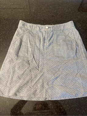 GAP Light Blue A-Line Chambray Skirt with Front Pockets